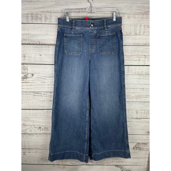 Spanx Cropped Wide Leg Jeans Stretch Shapewear Medium Casual Normcore EveryWhere - Picture 1 of 9
